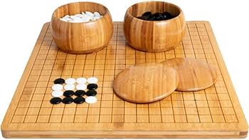 碁石　囲碁　木箱付き Amazon | 碁笥 碁容器 竹碁石箱 2個セット (竹缶一対) | 囲碁